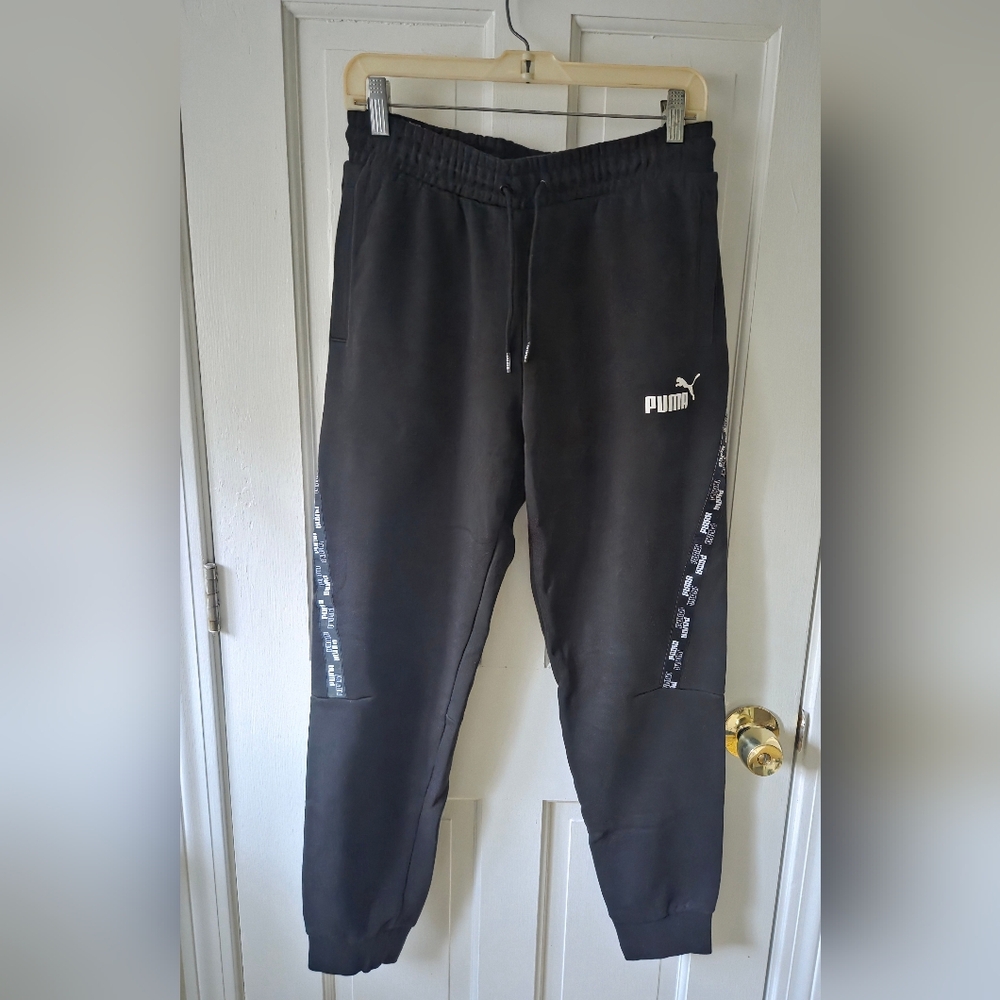 Puma Black Track Pants with Logo